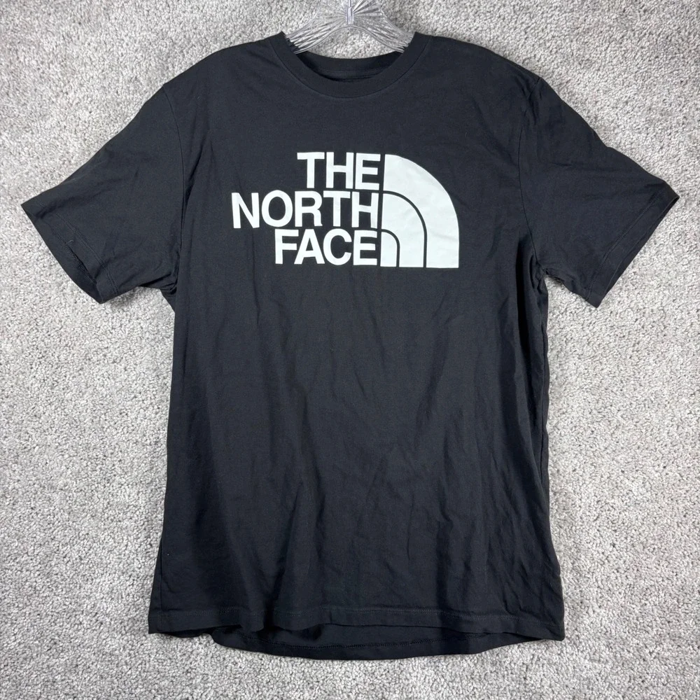 The North Face‎ Mens Logo T Shirt Black Circular Design Cotton Size L
